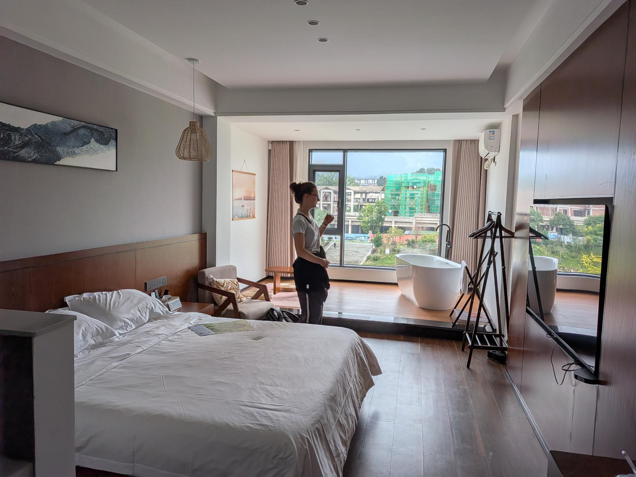 La vue depuis la chambre, un peu voilée